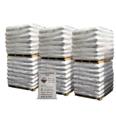 Kaliumhydroxid-Flocken 1310-58-3 der CAS-Kaliumhydroxid-Flocken-90% 25tons pro Behälter 20feet